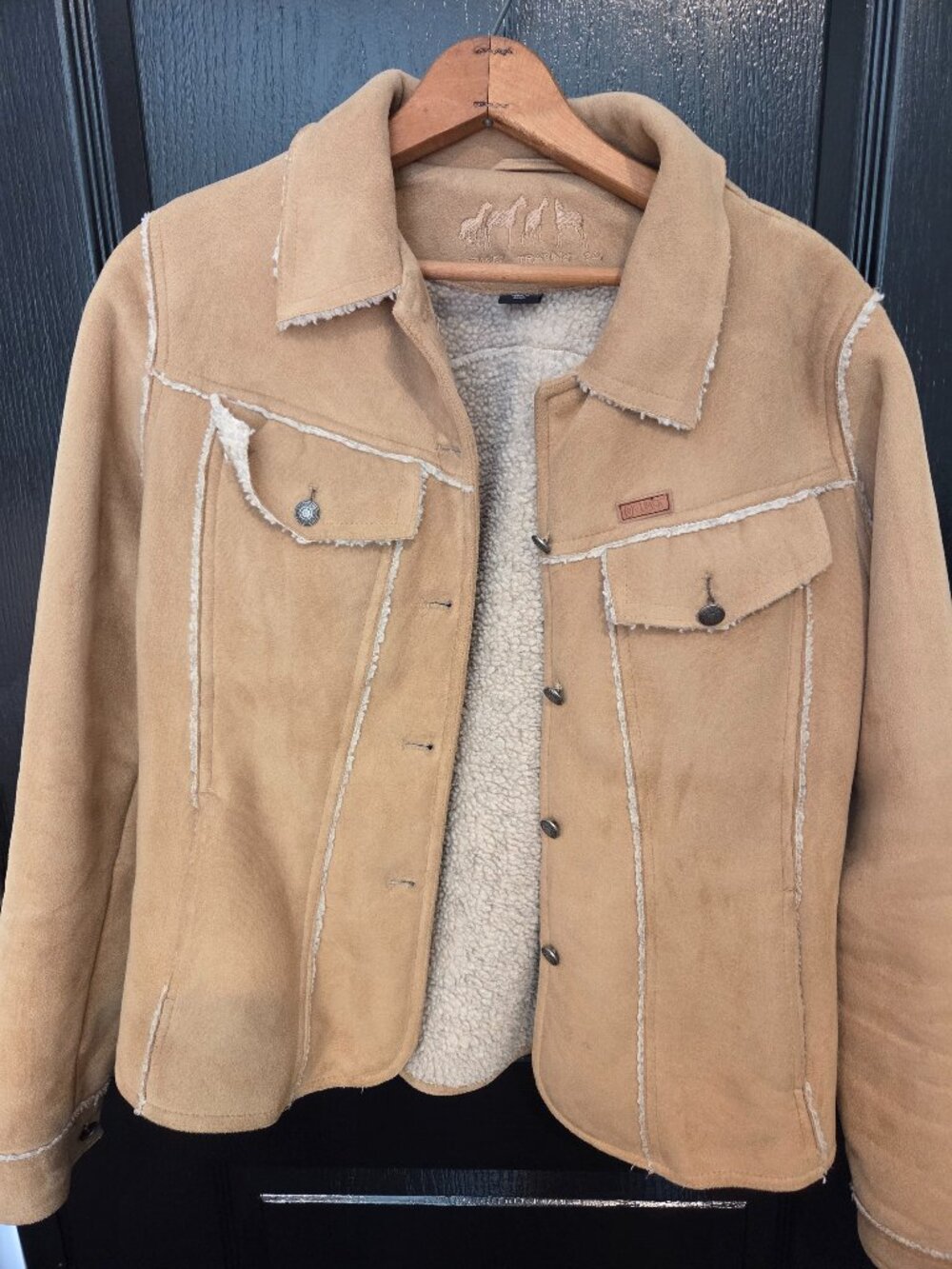 Outback Trading | Jacket Coat Telluride Faux Suede Tan Pockets Western- Sz M